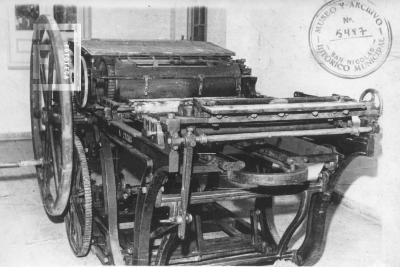 Máquina Impresora existente en el Museo del Periodismo, en Capilla del Señor