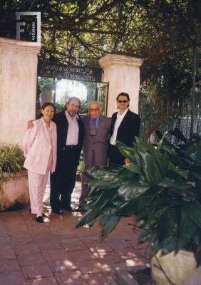 Imposición del nombre al Jardín del Museo. Mirta Chervo, Director de Cultura Elbio Correas, G. S. Chervo y Víctor Sisterna