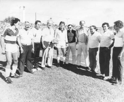 Homenaje a Biasutto 600 partidos. Cancha de 12 de Octubre. Partido Platense y Unión de Sta. Fe