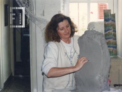 Alejandrina Cappadoro trabajando