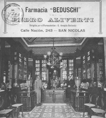 Farmacia //Beduschi// de Pedro Aliverti, calle Nación 243 (vista interior)