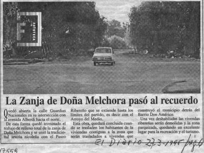 Entubamiento y rellenado de la Zanja de Doña Melchora