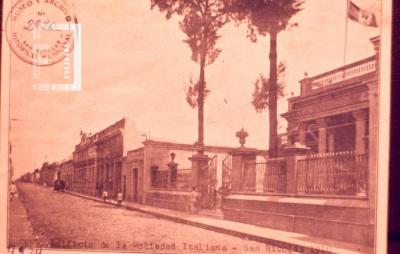 Sociedad Italiana, calle Italia entre Nación y Pellegrini, principios siglo XX