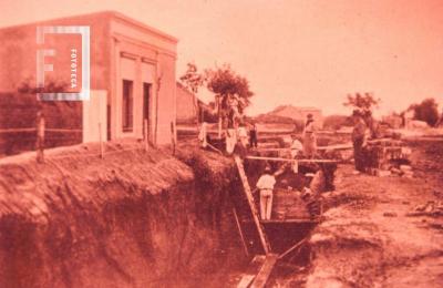 Av. Alberdi, obras de desagüe, año 1905