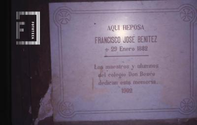 Colegio Don Bosco, restos de José F. Benítez