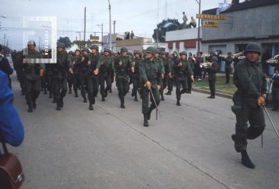 Batallón de Ingenieros de Combate 101, desfile en uniforme de fagina
