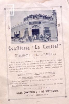 Confitería "La Central" de Pascual Rega  año 1902