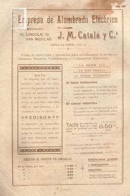 Empresa de Alumbrado Catalá, año 1902 (publicidad)