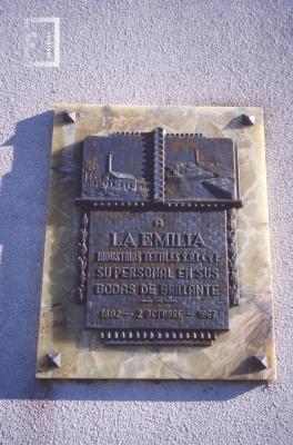 La Emilia, placa 75 Aniversario, 1967