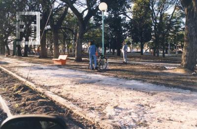 Plaza Sarmiento en remodelación