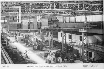 Vista interior de los talleres de mantenimiento mecánico y eléctrico