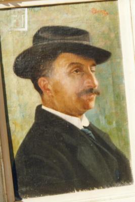 Rafael Barone, pintor, autor de los murales del Teatro (reproducción de cuadro)
