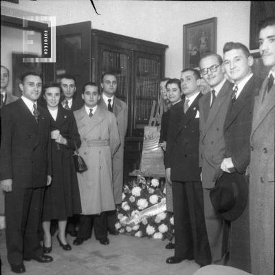 Entrega de placa de Centros Universitarios en Casa del Acuerdo, 31 de mayo de 1952