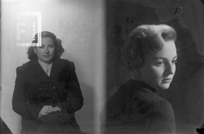 Dos retratos: Ana María Ruiz, esposa de César Carlos Bustos y mujer desconocida
