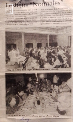 Recorte periodístico Festejos Aniversario Nº 109 Escuela Normal 