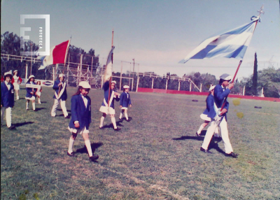 Exhibición deportiva en Club Somisa - Ingreso de banderas