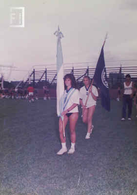 Ingreso de abanderada - Exhibición deportiva en Club Somisa