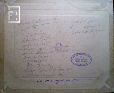Acto 29 de agosto de 1918 - Dorso de fotografía