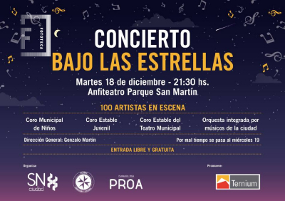 Concierto Bajo las estrellas en Anfiteatro Parque San Martín
