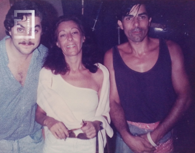 Rodaje filmación película FLOP - Mauricio Báez (Producción) con la cantante de tango Adriana Varela y un trabajador sector eléctrico.