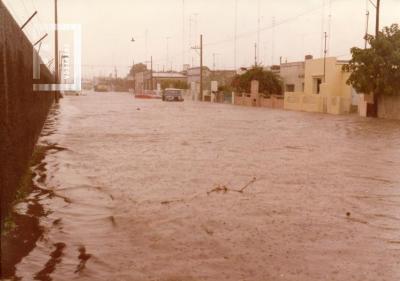 Calle Rivadavia inundada