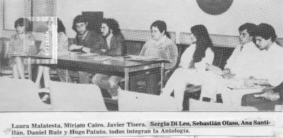 Laura Malatesta, Miriam Cairo, Javier Tisera, Sergio Di Leo, Sebastián Olasso, Ana Santillán, Daniel Ruiz y Hugo Patuto, integrantes Antología