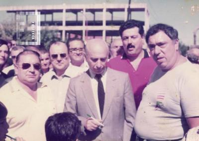 Juan Manuel Fangio con Declerk y otros