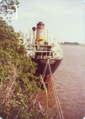 Buque atracado junto a barranca Parque San Martín