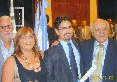 Guillermo Emilio Martín, Noemí Telma Otálora, Roberto Artemio Otálora y Juan Pablo Martín, en la UBA