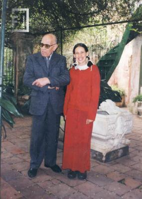 G. S. Chervo con su primera bisnieta Paloma Carignani