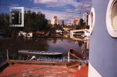 Inundación vista desde la casa barco de Caffiero