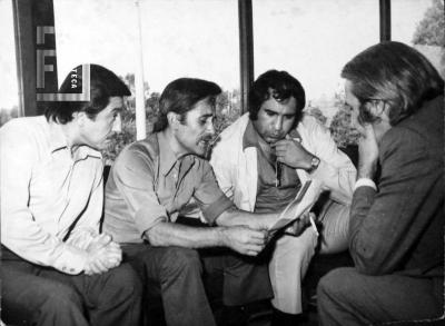 Romero, Rucci, Magaldi y el periodista José Colombo (de espaldas)