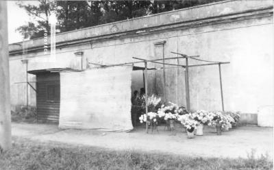 Puesto de flores junto al cementerio