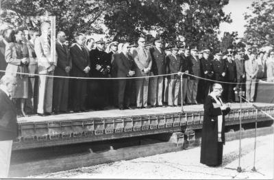 Parque San Martín, inauguración, habla Mons. Mancusso