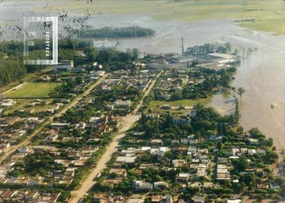 La Emilia. Vista aérea, arroyo desbordado