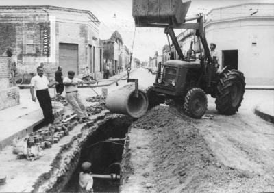 Obras de desagües calle 9 de Julio esquina Belgrano