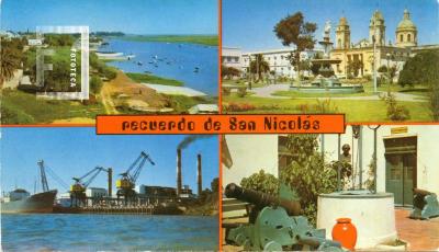 Cuatro vistas de San Nicolás en tarjeta postal