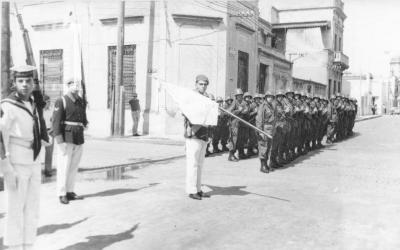 Batallón de Ingenieros de Combate 101. Formación en calle Pellegrini