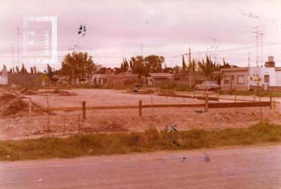 Obra Escuela Nº 29. Piso demarcado y sector del lugar