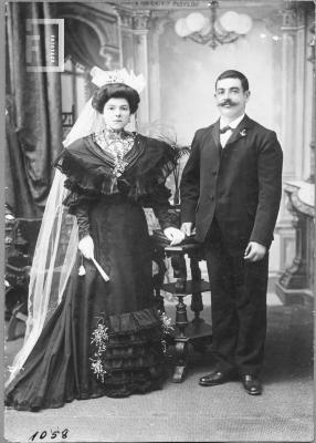 Pareja de novios: Cecilio Barranco y María Añaños