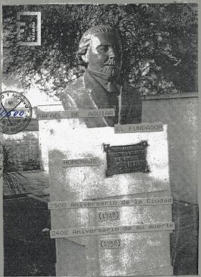 Busto de Rafael de Aguiar, con anotaciones para libro de G. S. Chervo