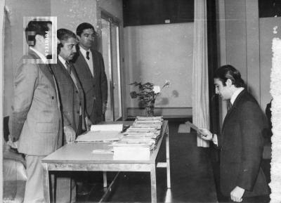 Acto en el Colegio de Abogados. Juramento del Dr. Guillermo Jorge Bengolea